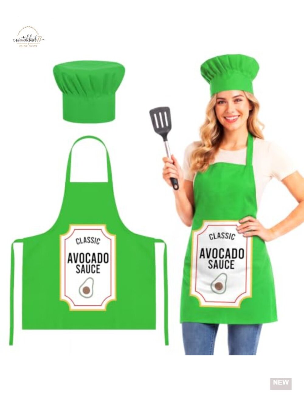 Halloween Condiment Costume Apron with Chef Hat Polyester